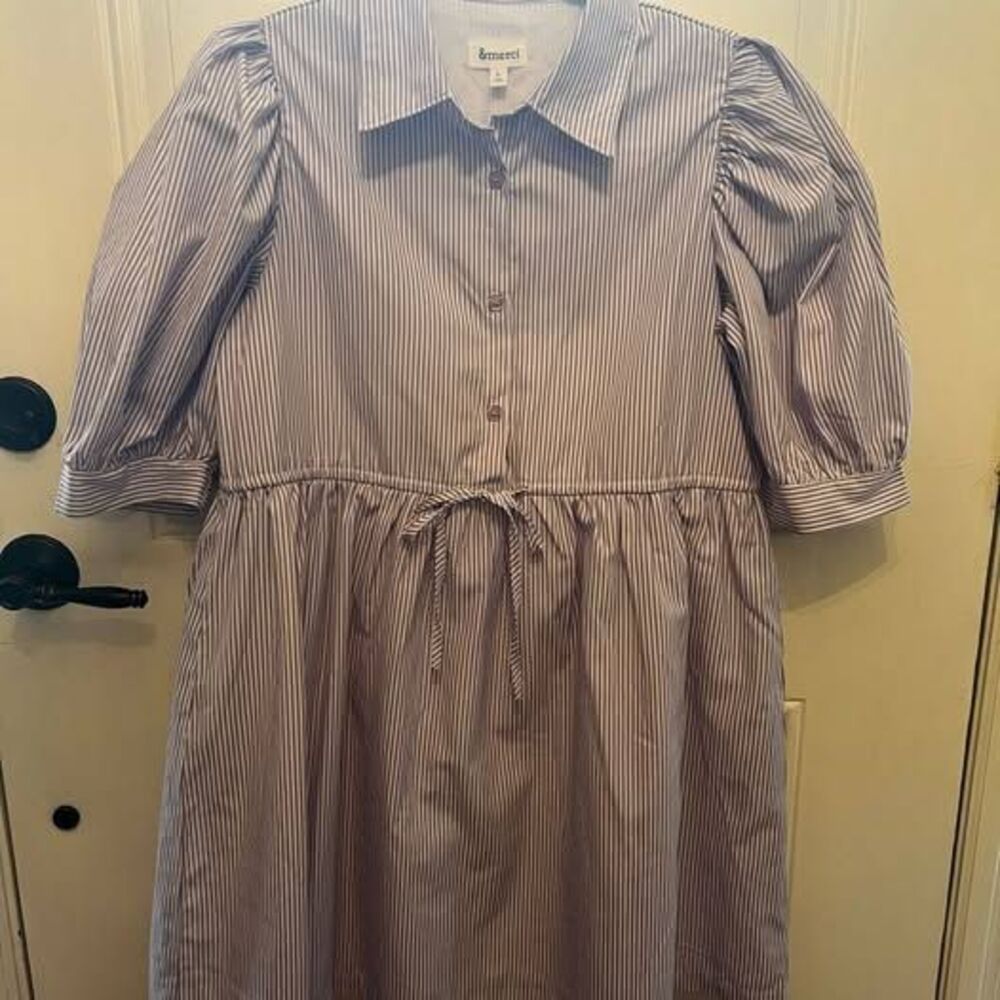 &merci Striped Shirt Dress in Lavender